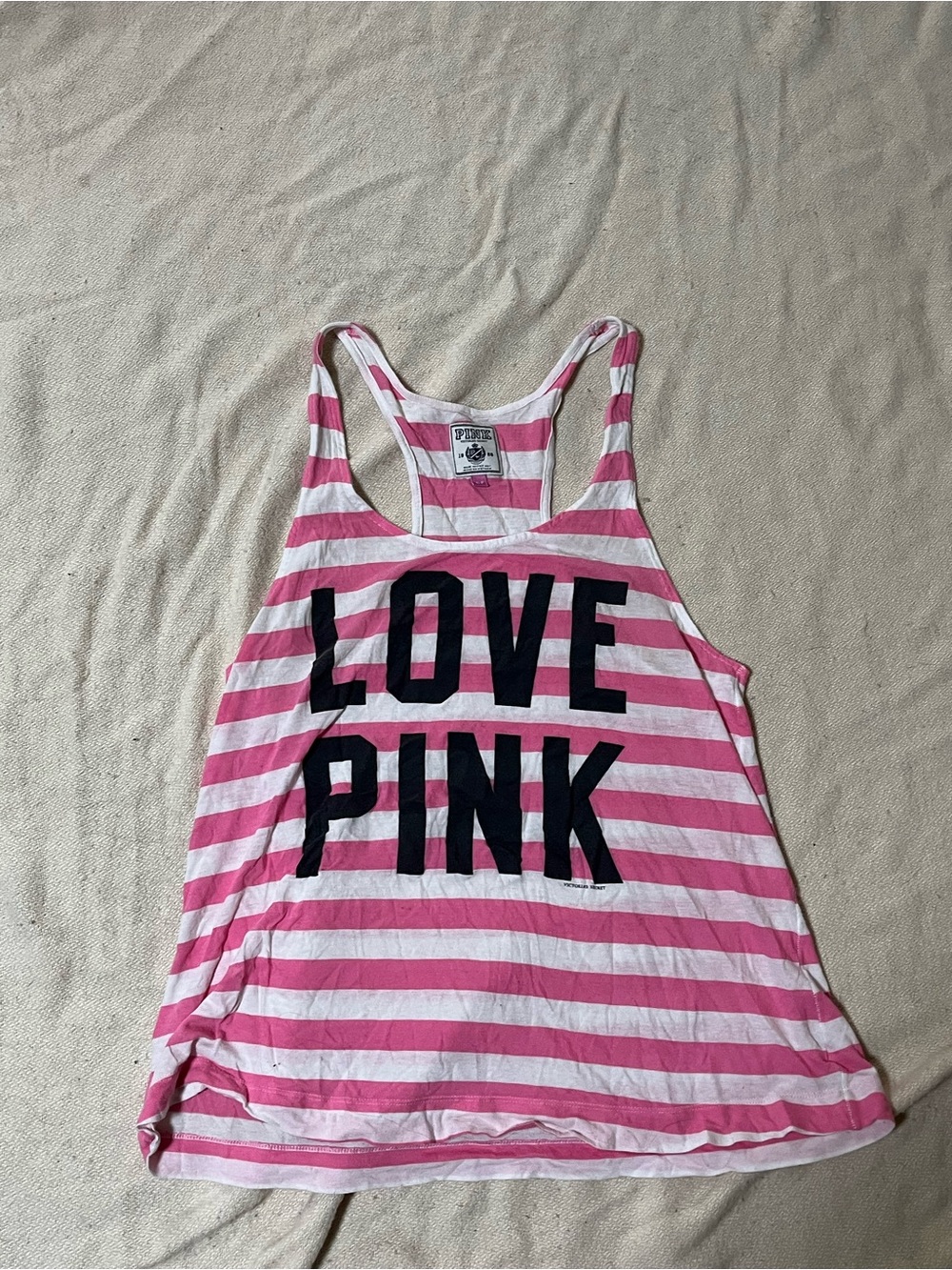 Vintage Victorias Secret PINK Striped Racerback Tank